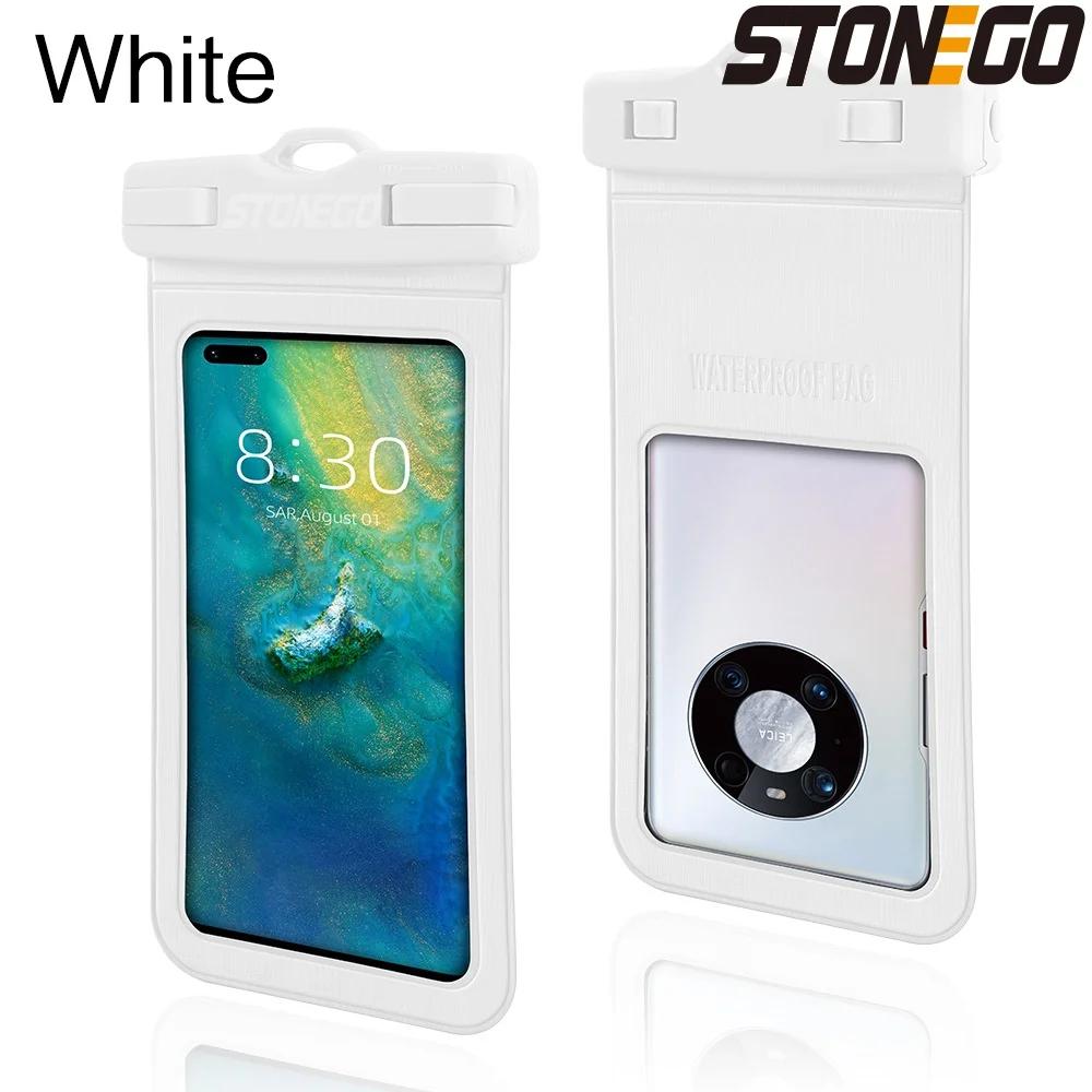 STONEGO Universal Mobile Phone Waterproof Bag Mobile Phone Case for Swimming Diving Outdoor Mobile Phone Waterproof Pouch белый