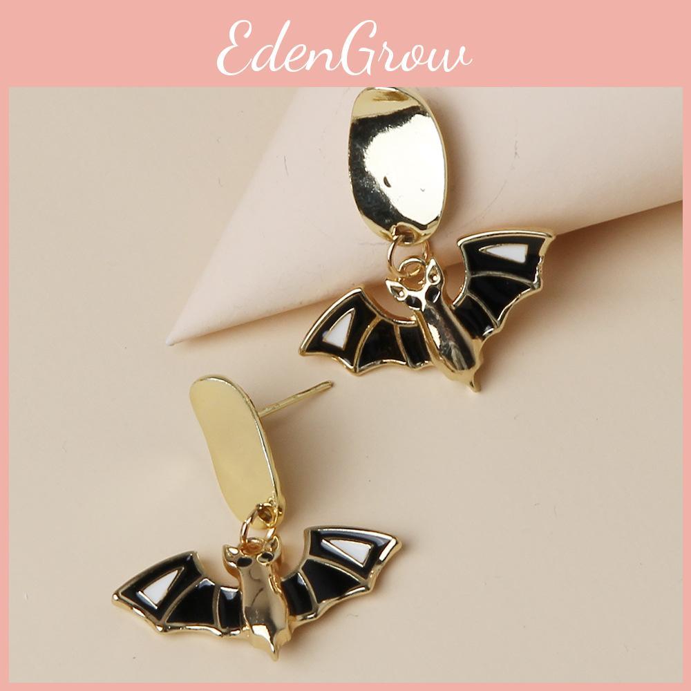 Bat Halloween Pendant Earrings With Electroplated Finish For Party Accessories