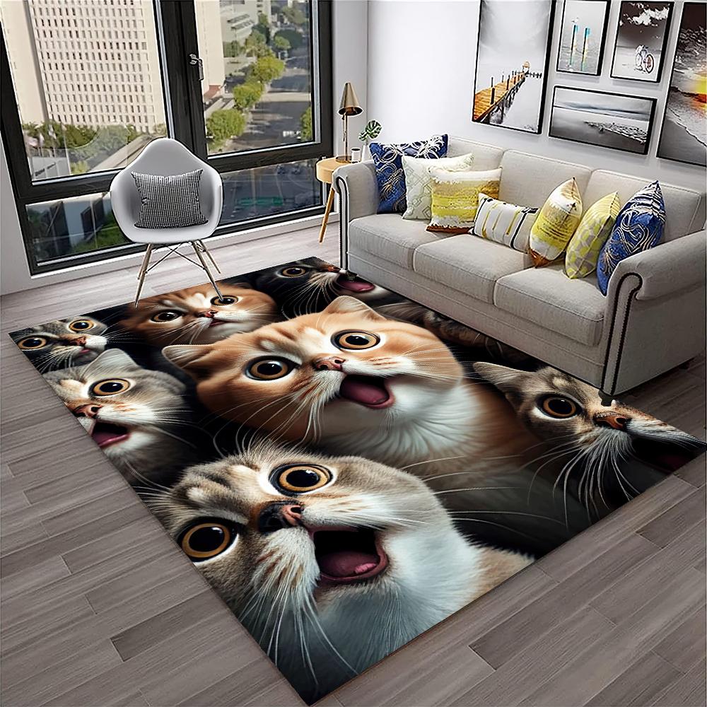 Schattige lapjeskat, Garfield-kat, Pers, Ragdoll Cartoon Tapijt Vloerkleed voor Huis Woonkamer Slaapkamer Bank Deurmat Decor, kind Antislip