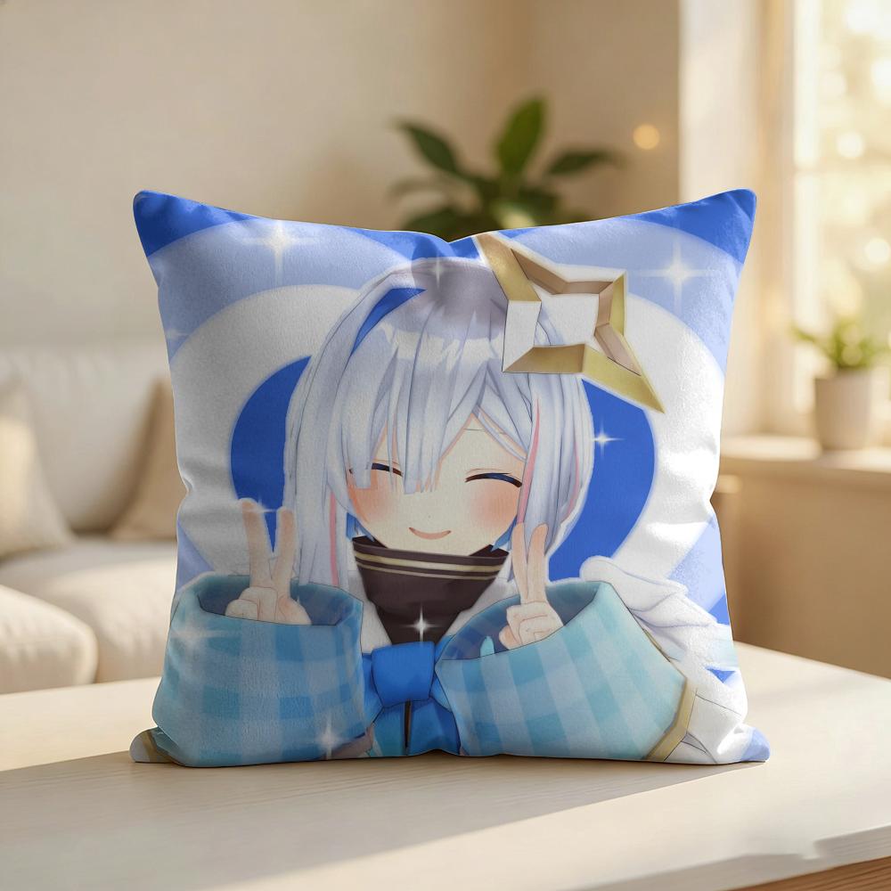 Amane KanataS Cute Cushion Cover Silky Short Plush Invisible Zipper Dustproof Sofa Pillow Case For Home Decor