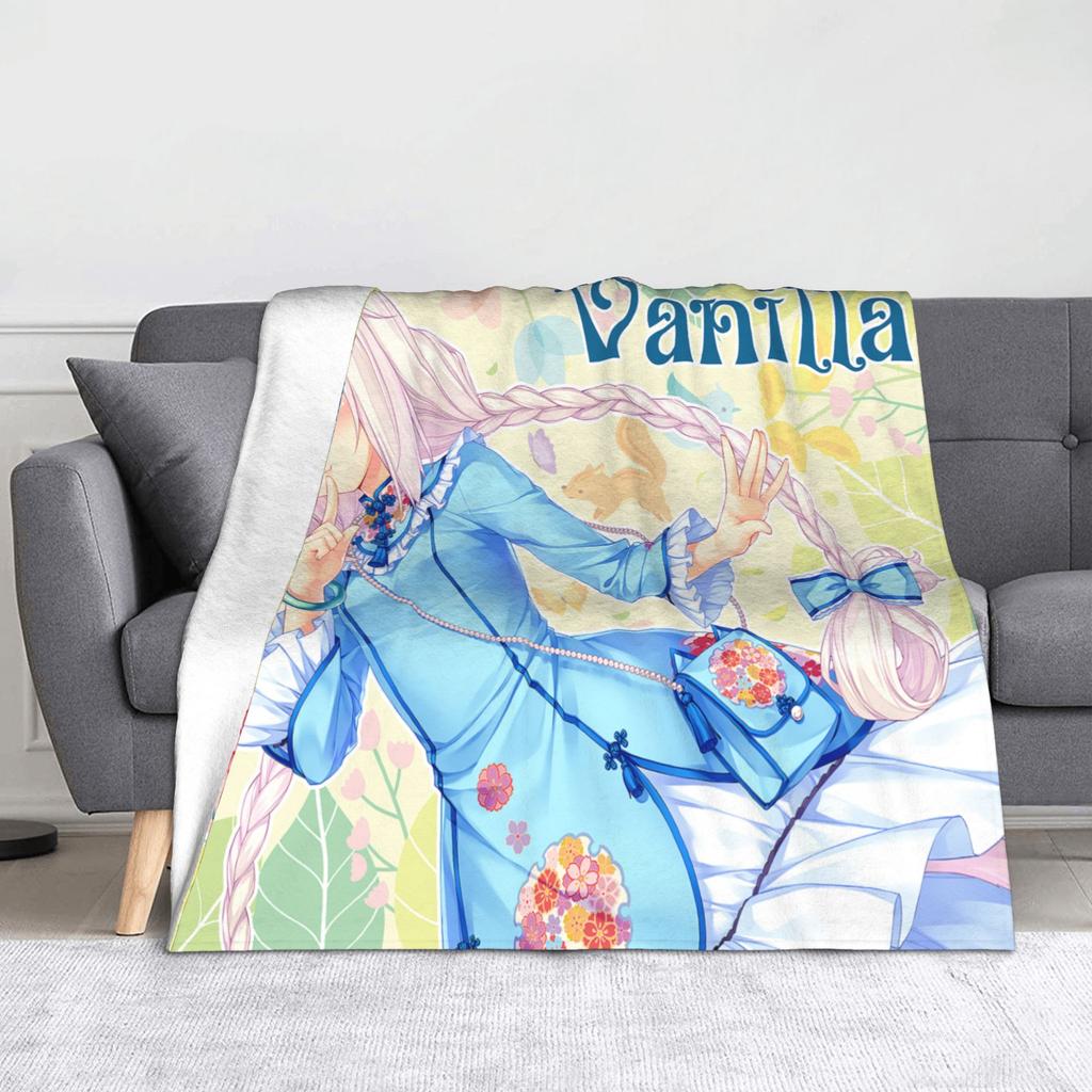 Nekopara Coconut Cinnamon Azuki Flannel Blanket Anime Chocola Vanilla Sexy Gir Vintage Throw Blankets for Home 150*125cm Quilt