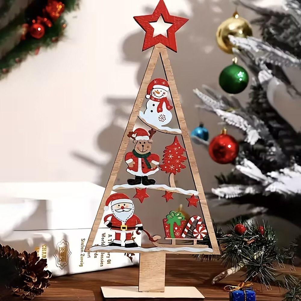 Multicolor Christmas Decoration Xmas Tree Shape Tabletop Ornament  Tabletop Display
