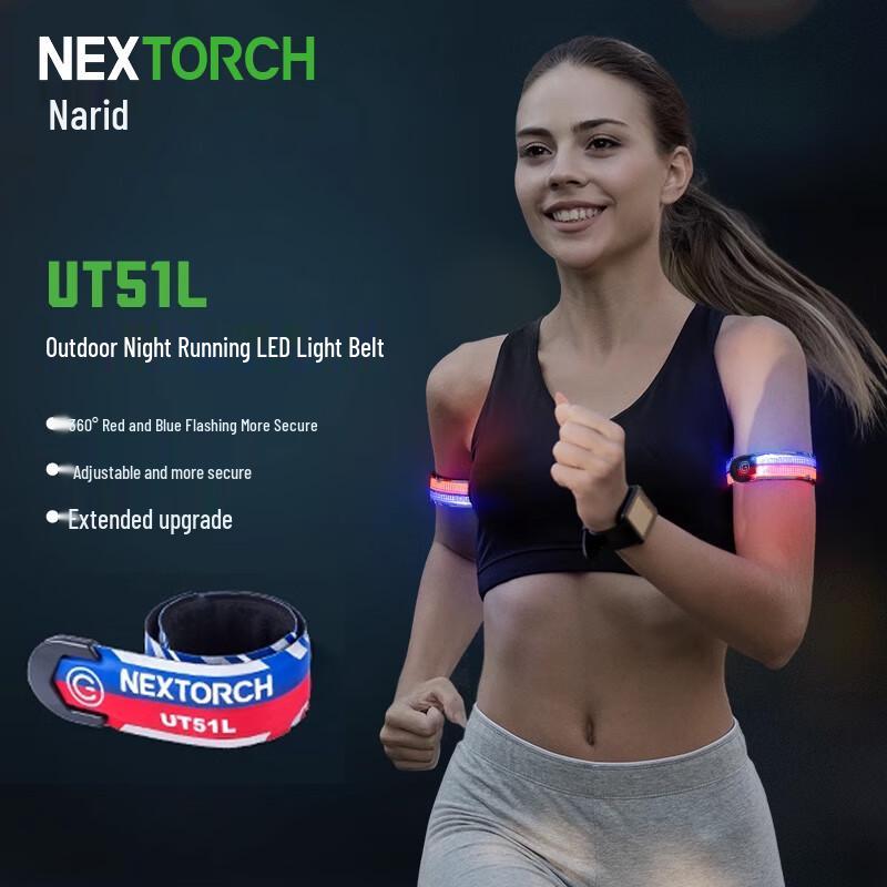 NEXTORCH UT51L Rechargeable Red Blue Flashing Warning Wristband
