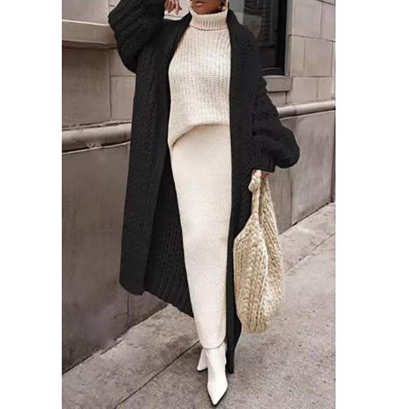 LOULOUAVO Lente en Herfst Dames Vest Jassen Uitgehold Dames Trui Casual Effen Gebreid Vest Losse Kleding Dames Oversized Vest M zwart