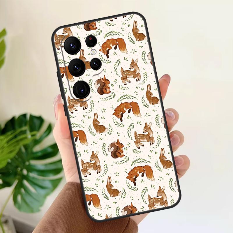 Squirrel Pattern Soft Case For Samsung Galaxy S24 Ultra S21 S22 S23 S25 Plus S20 FE S9 S10 S23 FE Phone Cover
