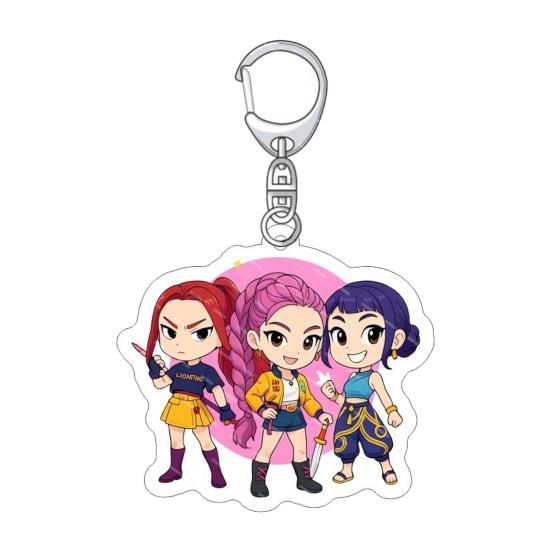 Keychain Pendant 3D Idol Group Design Portable Acrylic Keychain with Metal Lobster Clasp Waterproof Scratch-Proof Key