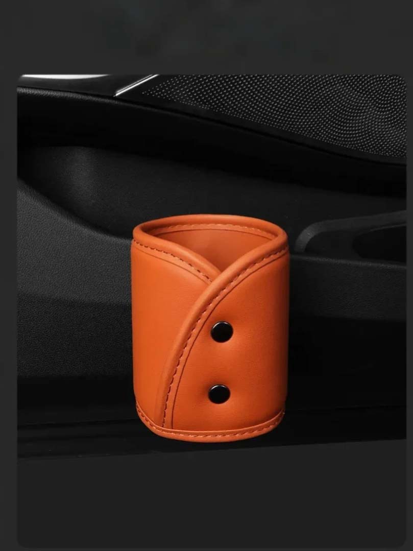

Multifunctional Car Cup Holder - Door-Mounted Storage Box with Premium Feel, Including Car Cup Holder & Car Trash Can помаранчевий