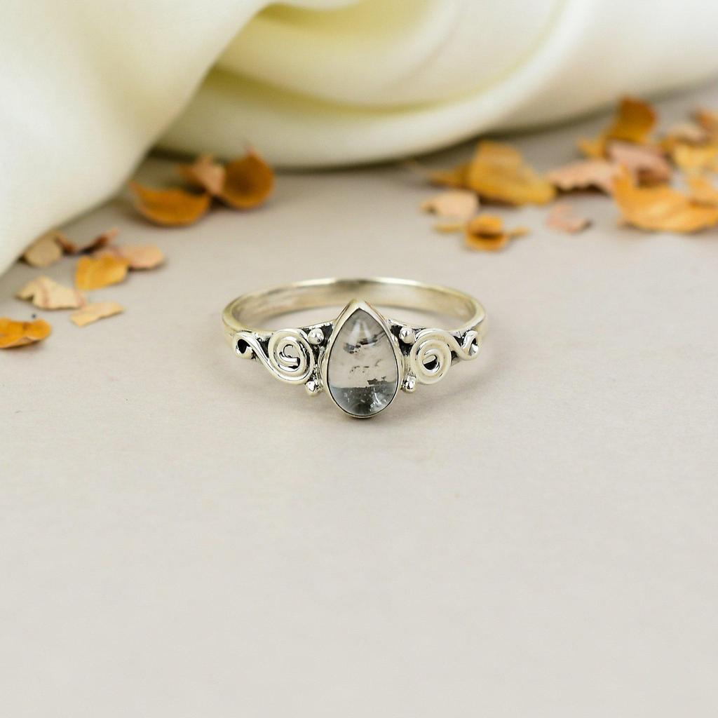 Clear Quartz 925 Sterling Silver Ring For Women