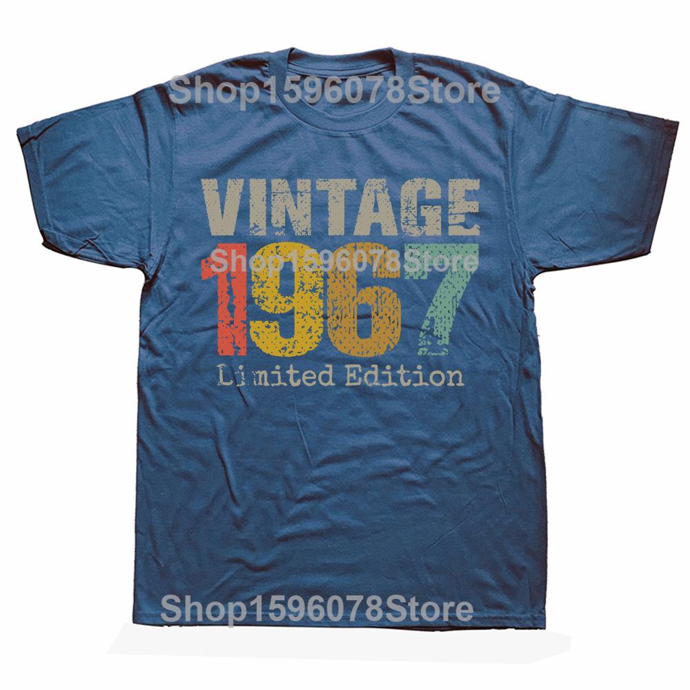 Funny 58 Year Old Gifts Vintage 1967 Limited Edition 58th Birthday Tshirts Men Casual 100 Cotton Loose Oversized T Shirt