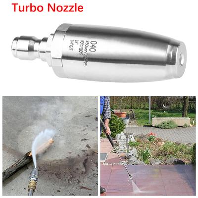 With 1/4" Quick Plug Connect For Hot and Cold Water 3625 PSI Stainless Steel Nozzle Turbo Nozzle for Pressure Washer Rotating