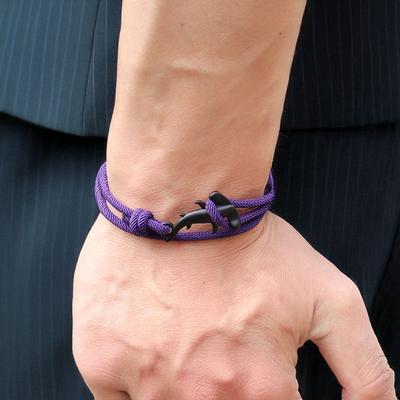 Doppelschicht Herren Haifisch Armband Schiebbar Verstellbar 3mm Dünne Schnur Armband Strand Nautisch Seil Armband Pulseiras Hombre