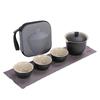 Conjunto de chá de viagem Copo Kuaike, um bule, três xícaras, tigela de cobertura portátil, conjunto pequeno, conjunto kung fu para exterior, presente de chá