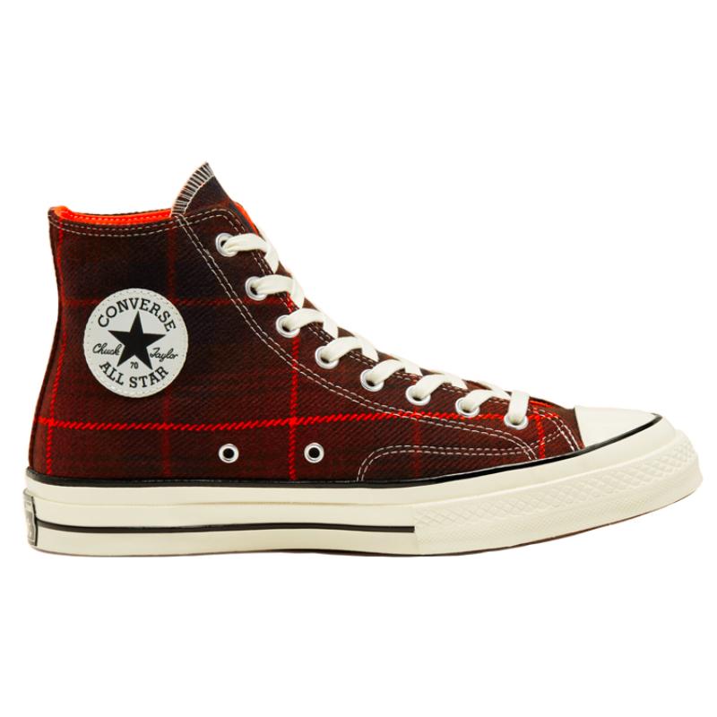 Converse Chuck Taylor All Star 70 Hi Black Orange Plaid Unisex