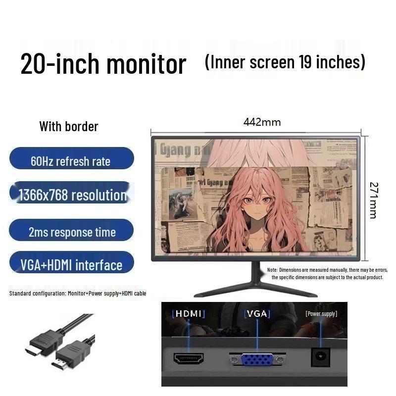 New IPS 20/22/24 inch Framed Monitor for Desktop and Office Use