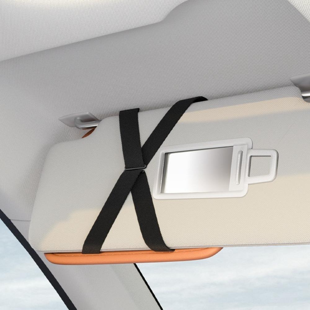 Multi-Pocket Car Sun Visor Glasses Case Pu Leather Sunglasses Storage Bag New Card Holder  Car