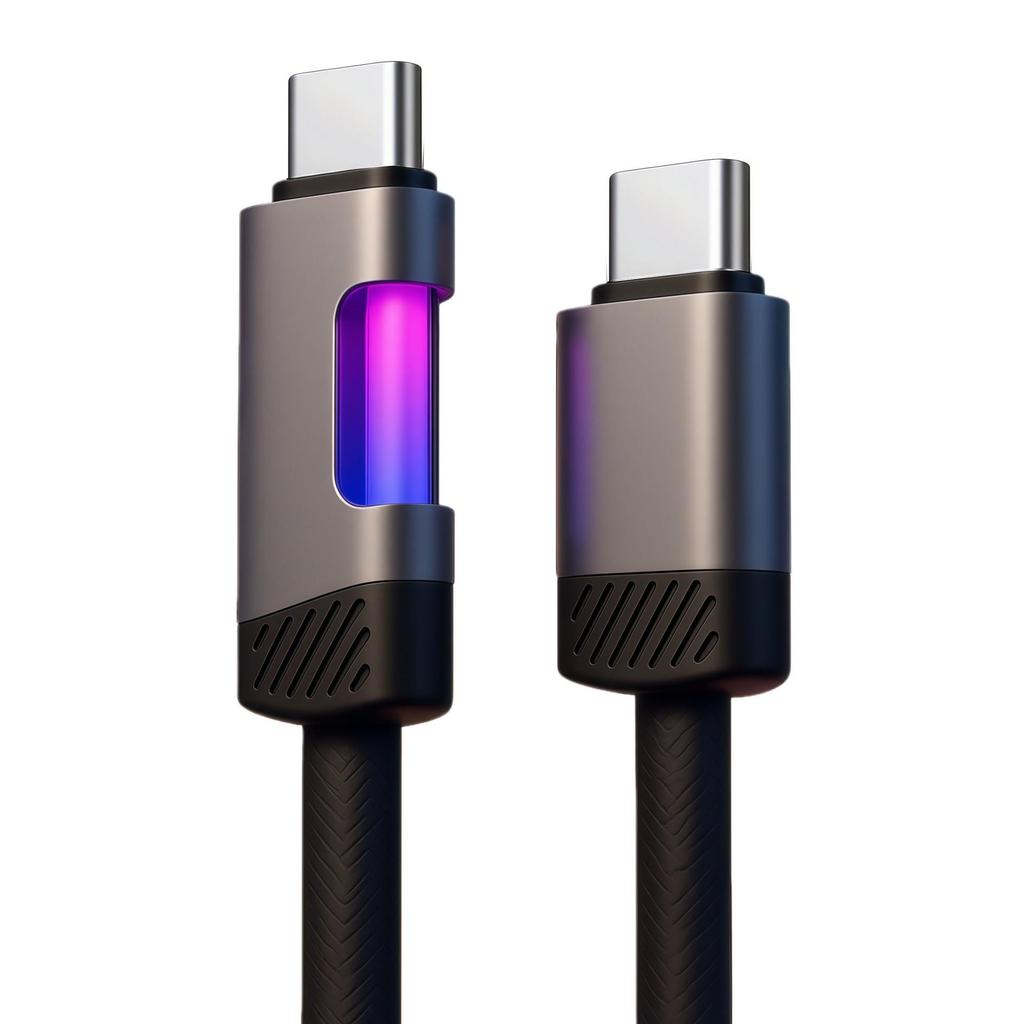 Seven-Color LED Data Cable - Fast PD Charging for Apple, Huawei, Samsung, Xiaomi