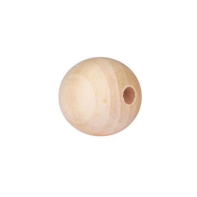 MégaCréa DIY - Round Raw Wood Beads 3 Cm Hole 0.7 Cm 4 Pieces