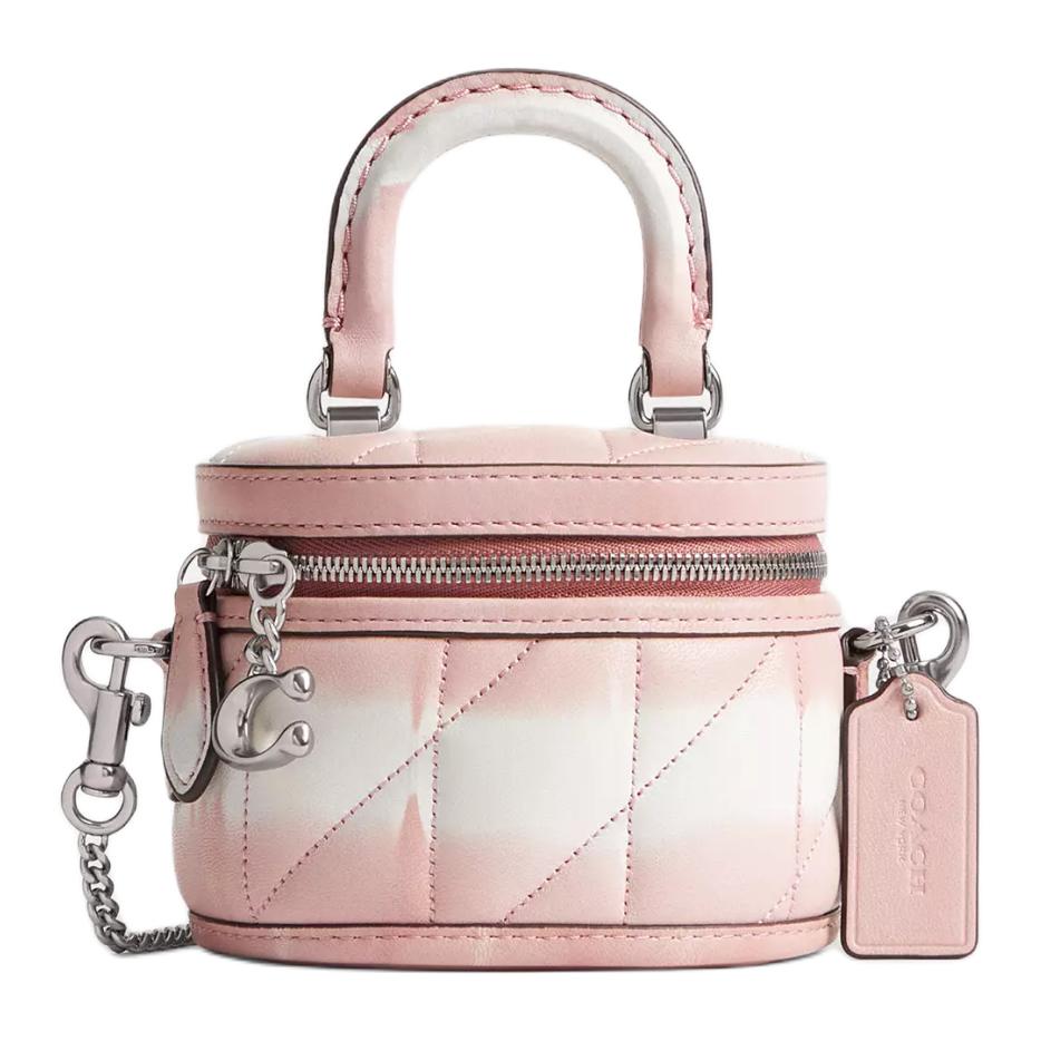 

Coach Trail 12 Quilted Tie-Dye Zipper Closure Napa Leather Mini Handbag Women handbags Silver Pink Multicolor CU145-LHPMC Gift Box Set (Basic Set+Yellow Box)