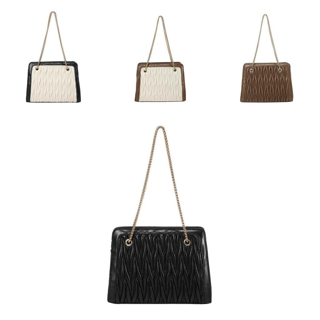 Trendy Fashionable Chain Shoulder Bag In Elegant Brown And Black Color Options For Casual Outings
