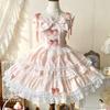 Vasaras Lolita kleita Sieviešu Salds Ruffles Mežģīnes Bez piedurknēm Princeses Gotisks Cosplay Ballīte Ikdienas kleita Japāņu ikdienas apģērbs