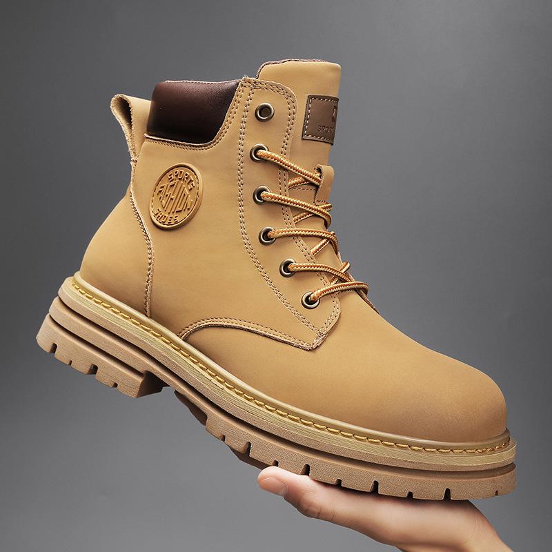Martin boots, big yellow boots, men's and women's leather thick-soled casual height-increasing boots, and tooling boots that are not overused.