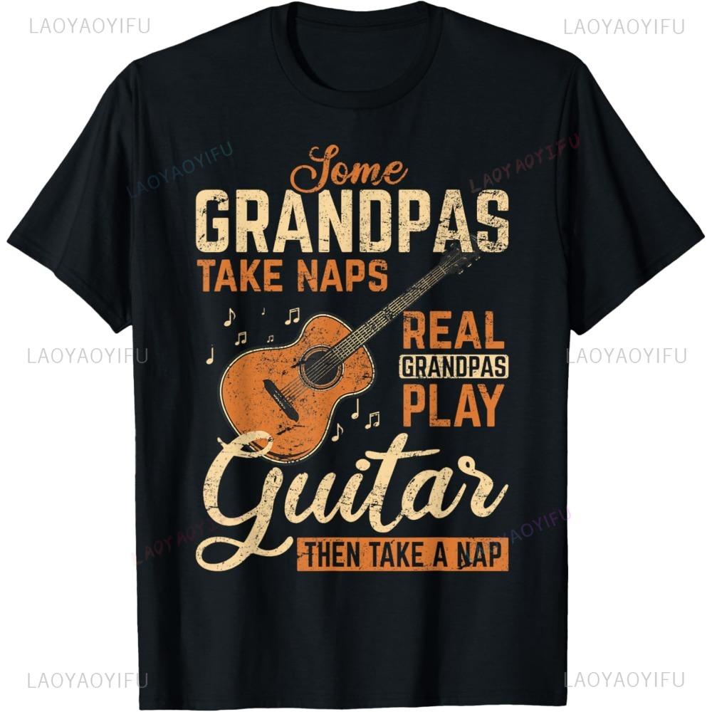 

Real Grandpas Play Guitar Then Take Nap Funny Guitarist T-Shirt Short Sleeve Casual Fashion Loose Summer Harajuku Y2k Man Tsh... S разноцветный