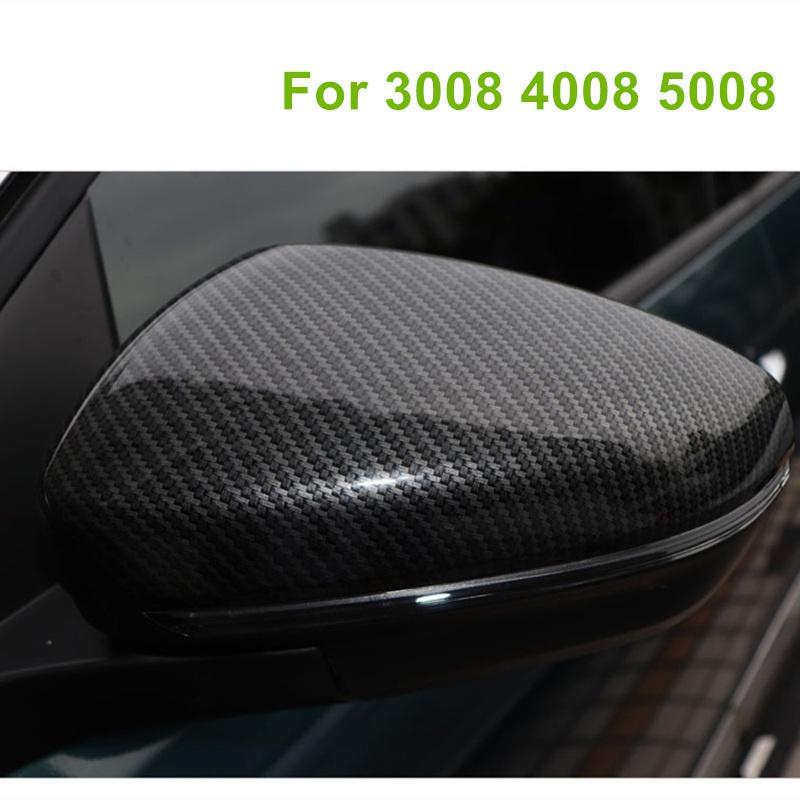 For Peugeot 3008 3008GT 4008 5008 2017 2018 2pcs/lot Carbon Fiber Style Side RearView Mirror Cap Cover Decoration
