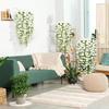 75cm White Artificial Morning Glory Wall Hanging Faux Violet Plants Hanging Flowers Vines for Home Garden Wedding Decor