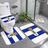 3pcs Real Oviedo Pattern Flannel Nonslip Absorbent Washable Decorative Bathroom Home Toilet Seat Cover Mat