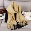 New Winter Scarf For Women Long Warm Cashmere Scarves Hijab Solid Lady Shawl Wrap Female Pashmina Bandana Head Scarfs