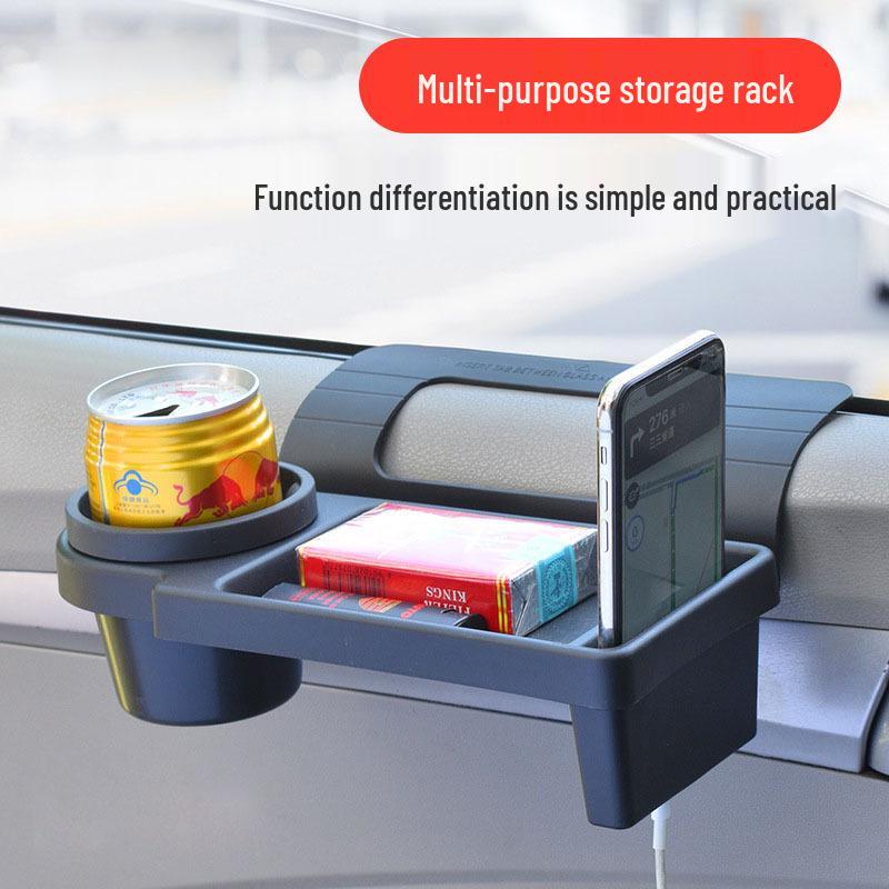 Multifunctional Car Window Storage Box: Phone Holder, Cup Holder, Key Organizer.