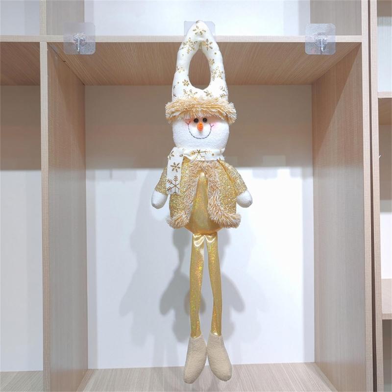 Christmas Doll Door Ornament Multipurpose Long Leg Doll Hanging Decoration For Tree Door Handle Bookshelf Curtain Window