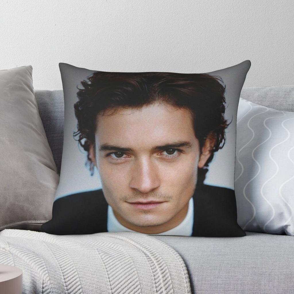 Orlando Bloom Actor Square Pillowcase Polyester Linen Velvet Creative Zip Decor Throw Pillow Case Sofa Seater Cushion Cover 18"