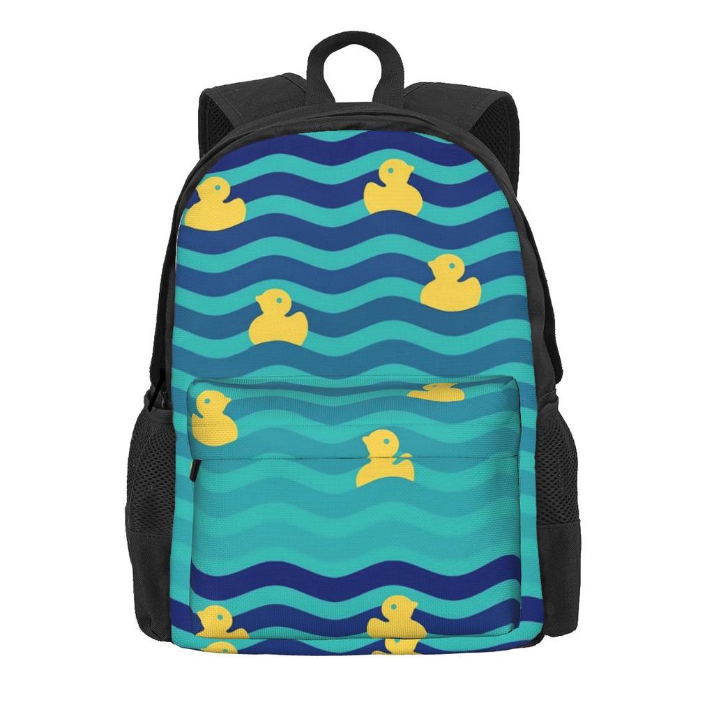 Many Ducks Backpack Animal Print Male Polyester Travel Backpacks Big Kawaii High School Bags Rucksack