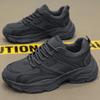 Men's Black Safety Shoes - Summer 2024: Durable, Trendy, Thick-Soled Construction and Sports Wear