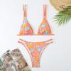 Bikinis mit Blumendruck, sexy Badeanzug für Damen, mit String-Bademode mit Rand, Tangas, Bikini-Sets für den Sommer, Strandmode