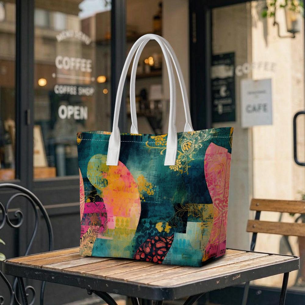 Abstract Art Shoulder Tote Bag Casual Daily Handbag for Shopping Travel Commute