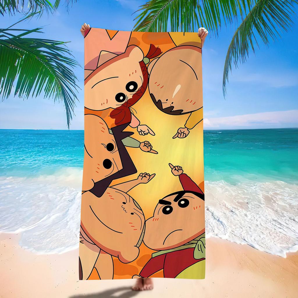 Extra Large Kids Quick Dry Bath Towel Cartoon Character Digital Print Double Sided Flannel Microfiber Beach Towel