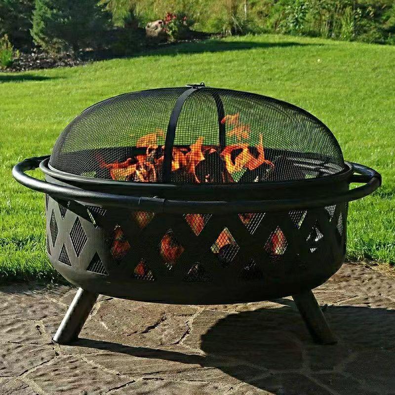 Round Multi-functional Wood Burning Fire Pit