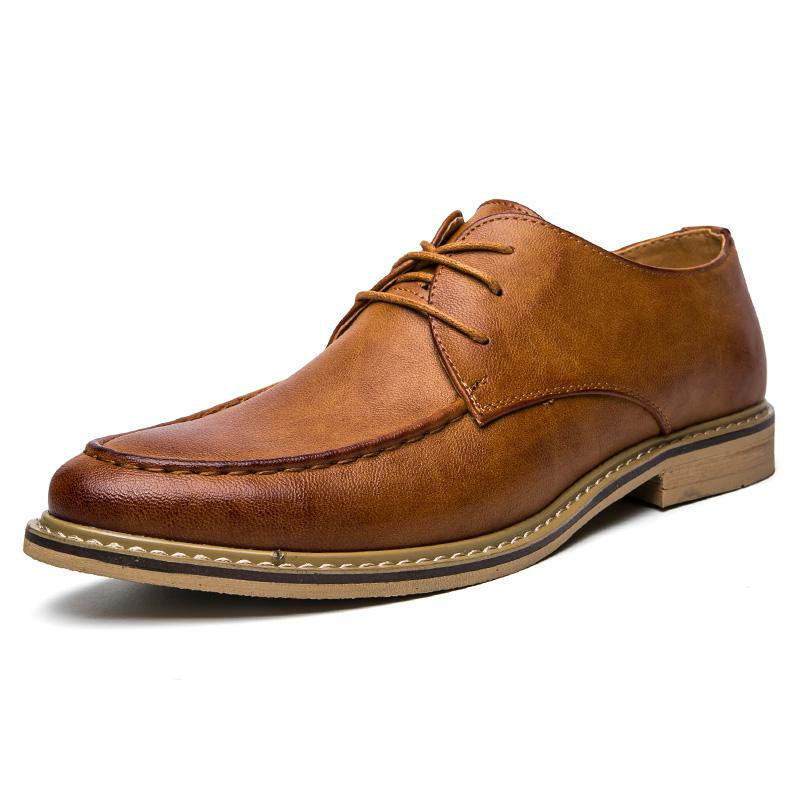 Autumn business casual leather Derby shoes soft soled British formal dress pointed wedding groom leather shoes man 41