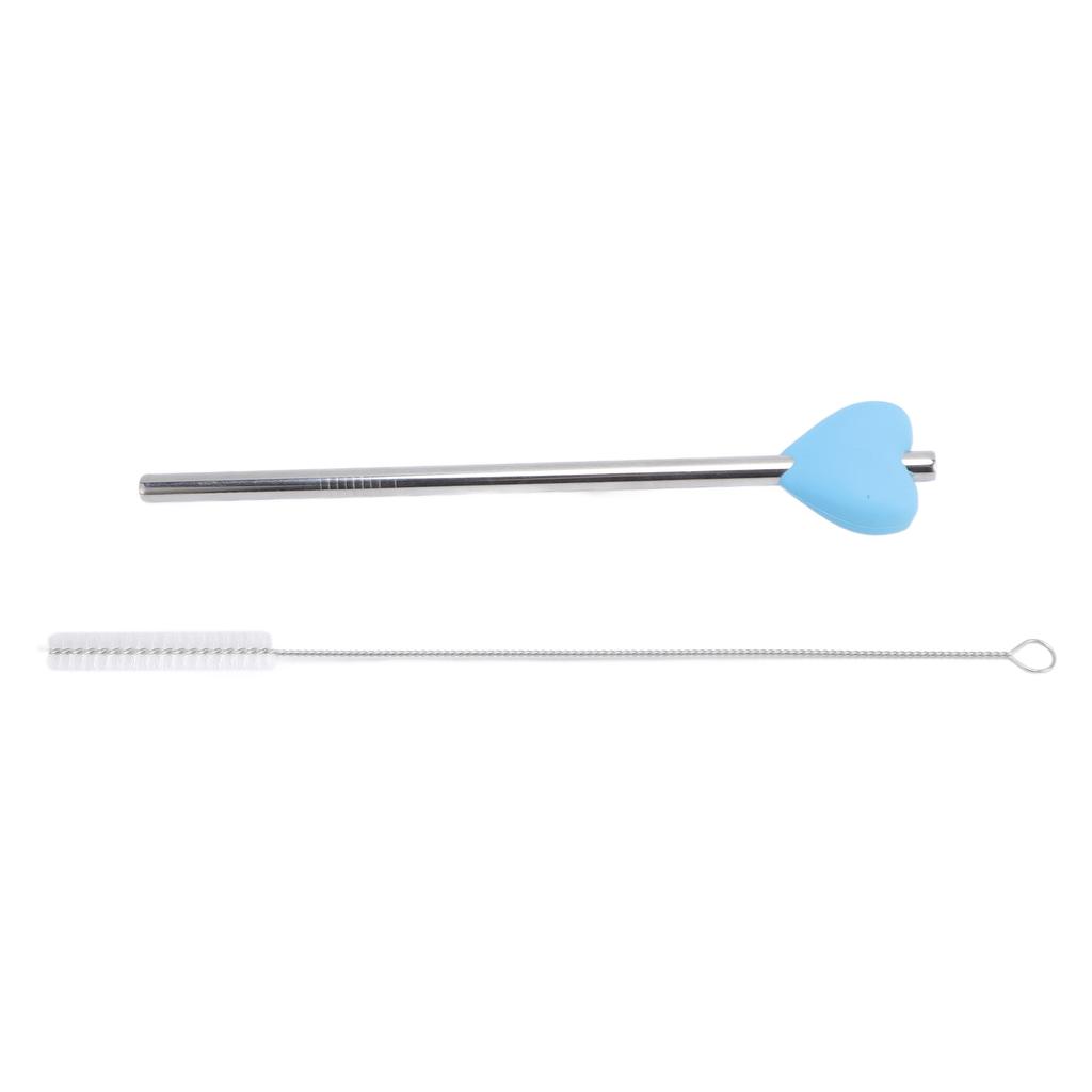 Stainless Steel Drinking Straw with Cleaning Brush Reusable Metal Straight Drinking Straw for