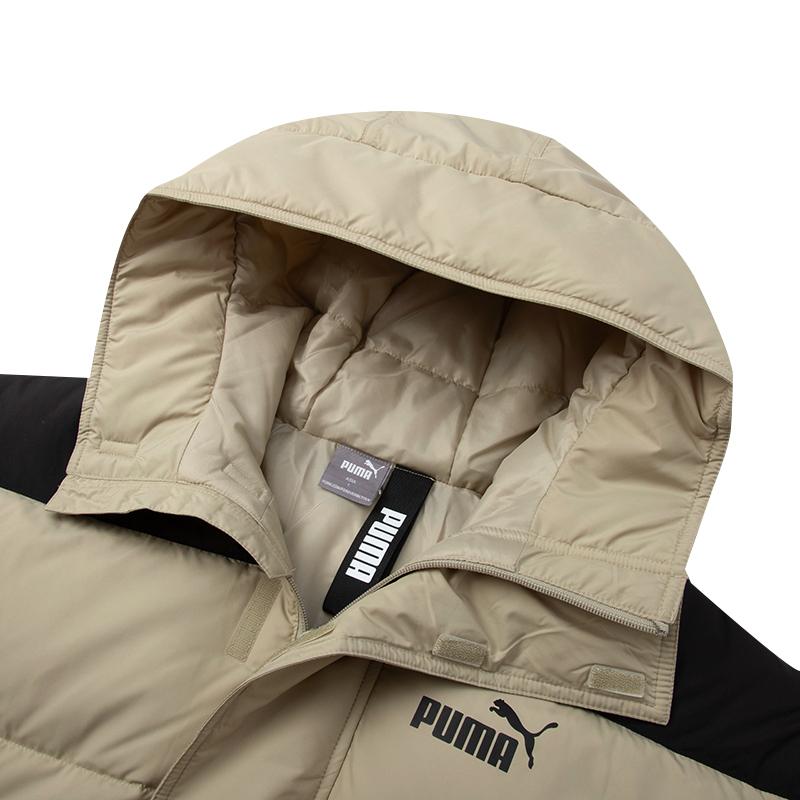 Puma Color Block Outdoor Warm Windproof Hooded Down Jacket Unisex Jackets Wheat 625614-87