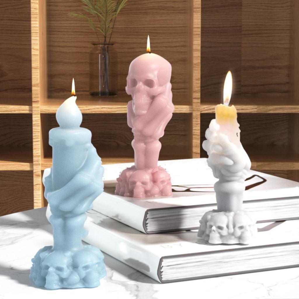 Baking Mould Supplies 3D Halloween Skulls Hand Silicone Mold Melt Aromatherapies Making Cupcake Chocolate Baking Decor