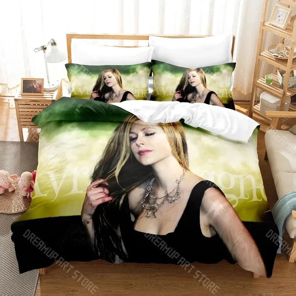 3D Print Avril Lavigne Bedding Set Boys Girls Twin Queen Size Duvet Cover Pillowcase Bed Kids Adult Fashion Home Textileextile