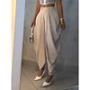Mid Waist Women's Cargo Harem Sweat Pants with Ruched Casual Street Style Trousers Office Ladies Work Trousers