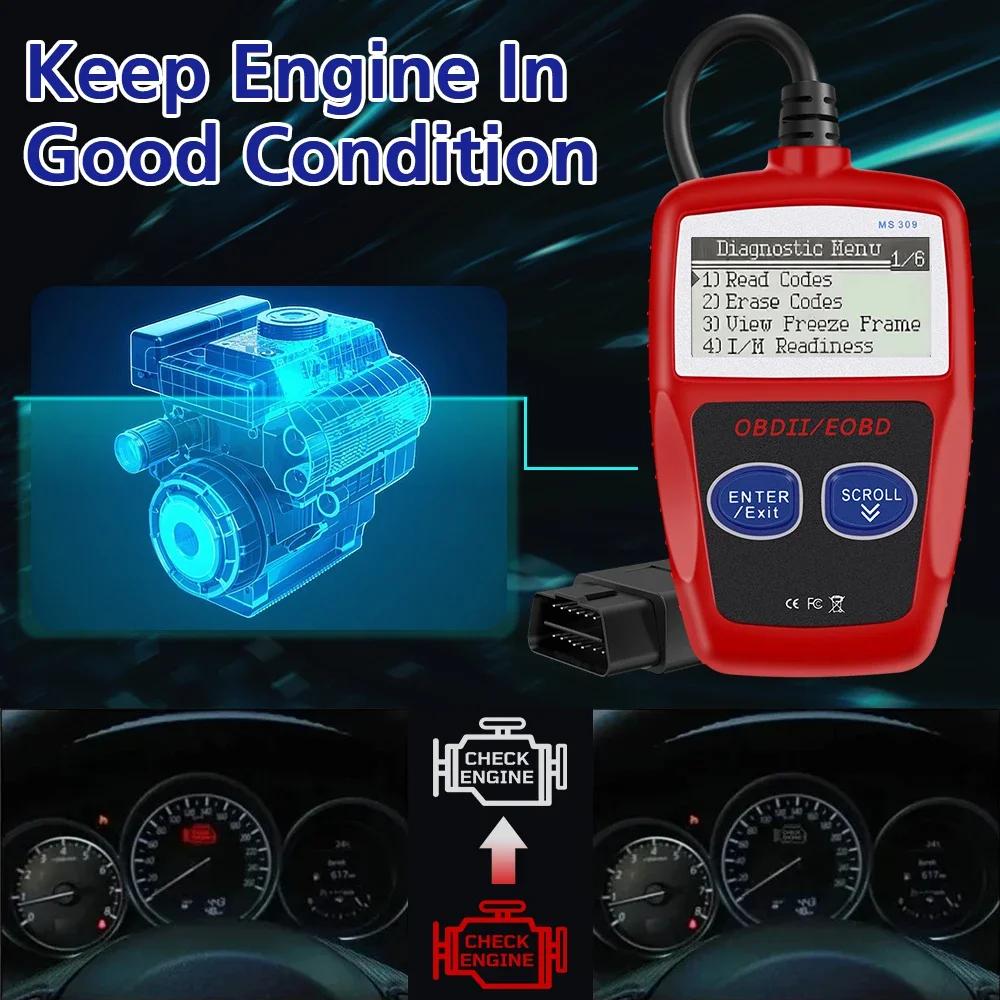 Auto Diagnosewerkzeuge OBD2 Code Lesegerät Digitalanzeige OBD 2 Scanner Multifunktional Fehlercode Löschen 16 Pin Universelle Version