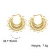 Dawapara Stainless Steel Bohemian Hoop Earrings Filigree Mandala Sacred Geometry Amulet Wiccan Earrings Women Jewelry