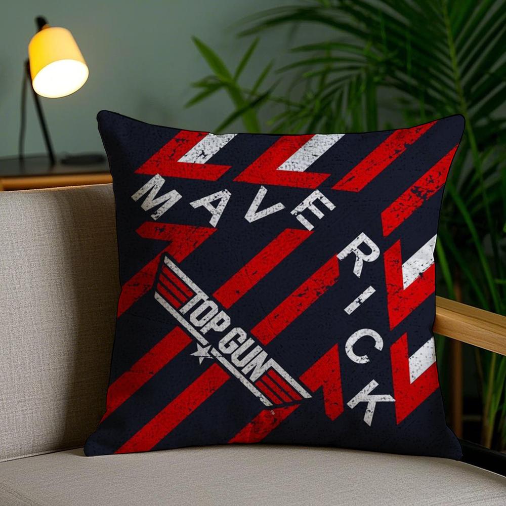 Classic Film T-Top Gun Cushion Cover Soft Short Plush Double-Sided Printing Home Decor Machine Washable Pillow Case Gift
