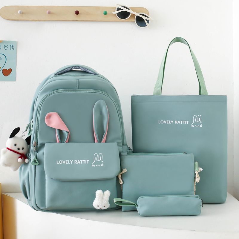 New Backpack for Elementary School Students Third To Sixth Grade Backpacks Girl's Lightweight and Cute Large Capacity Four Piece Bags Set