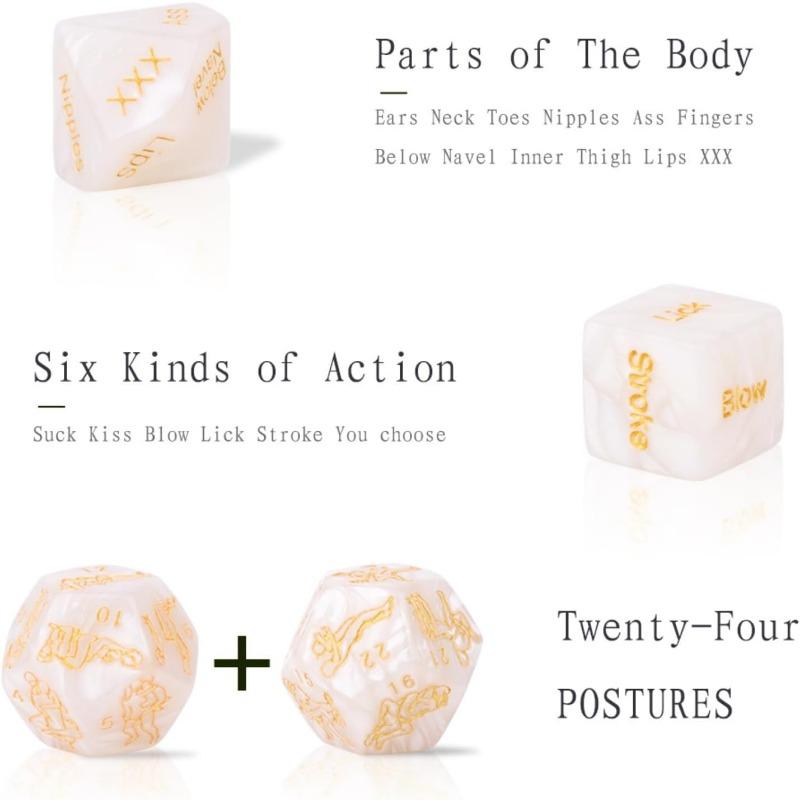 1 Set of 4 Marbled Engraved Glow-in-The-Dark Dice Set, Adult Polyhedral Game Accessories
